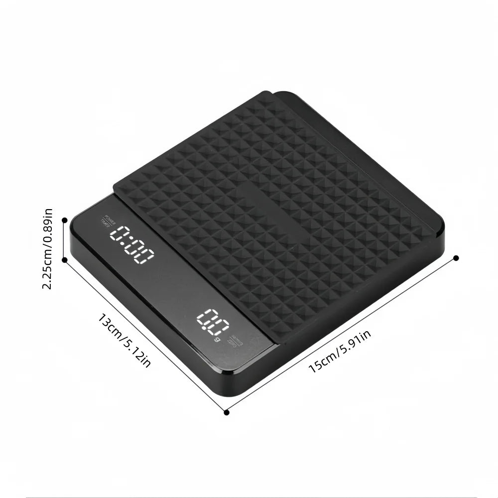 High-precision Electronic Coffee Scale with Waterproof Pad LED Display USB Timing Professional Home Coffee Accessories 3kg/0.1g