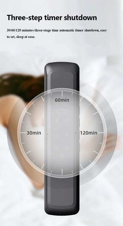 Under Pillow Bone Conduction Bluetooth Speaker White Noise Sleep Aid Soundbar with LED Display Timed Shutdown TF Card Music Play