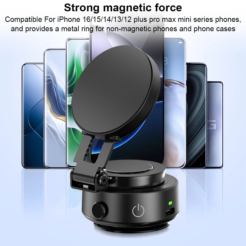 For Magsafe Magnetic Vacuum Car Phone Holder 360° Rotatable Folding Intelligent Car Mount Magnetic Car Stable Holder for iPhone
