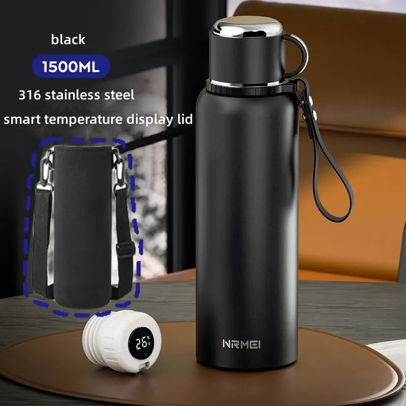 2L Thermos Insulated Water Bottle Hot Water Bottle Vacuum Flask Smart coffee drinkware cup Stainless Steel Double Wall Kettles