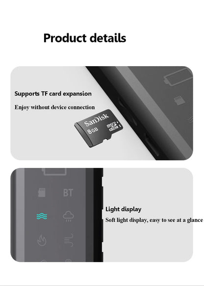 Under Pillow Bone Conduction Bluetooth Speaker White Noise Sleep Aid Soundbar with LED Display Timed Shutdown TF Card Music Play