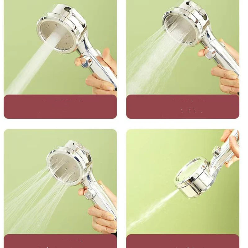 High Pressure Handheld Bathroom Shower Head Water Saving Showerhead Pressurized Adjustable Spray LED Digital Temperature Display