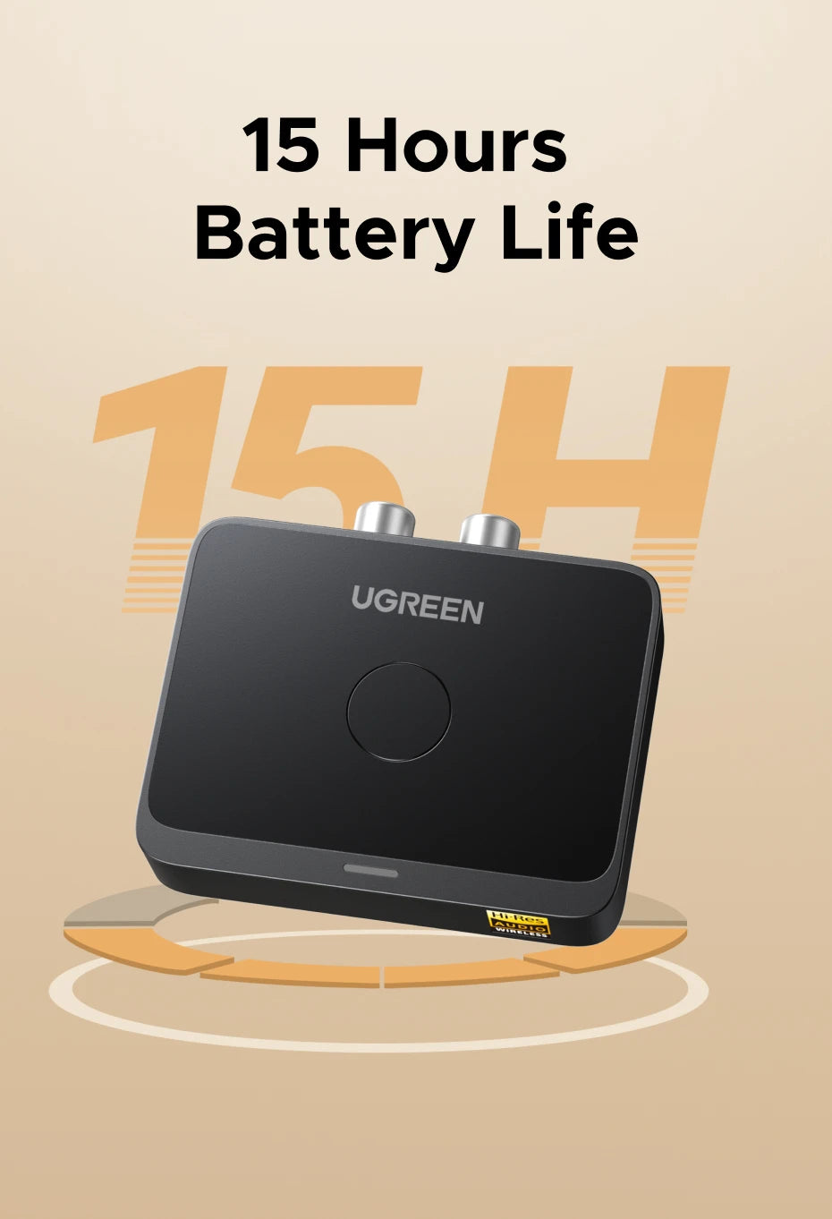 UGREEN AUX Bluetooth Receiver LDAC AAC Hi-Fi 3.5mm Jack 2RCA RCA Audio Bluetooth 6.0 Adapter Receivers 15h For Car Speaker PC