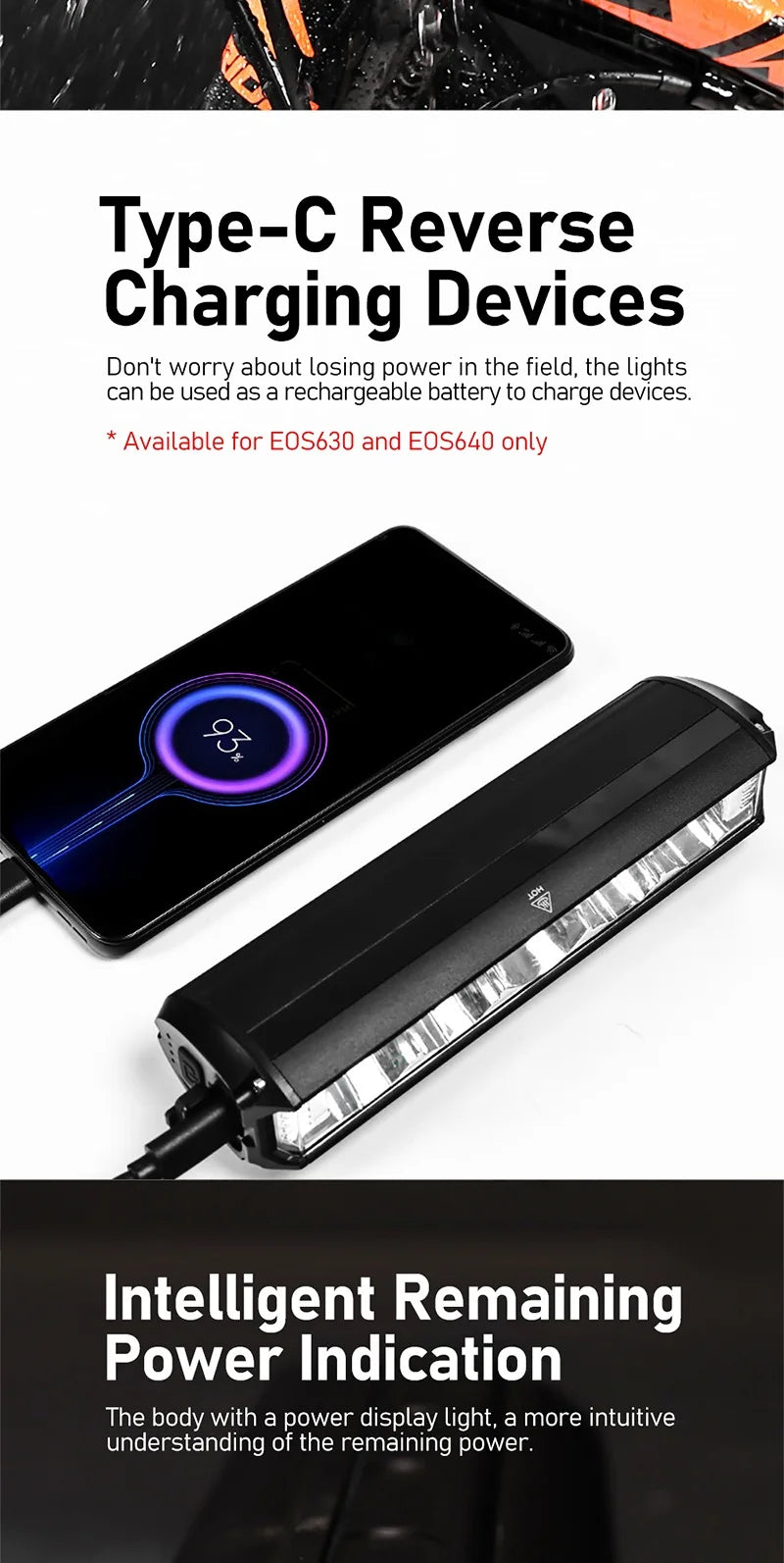 Bicycle Light 8000mAh EOS610 640 Bike Light Waterproof Flashlight USB Charging MTB Road Cycling Lamp Bicycle Light Accessories