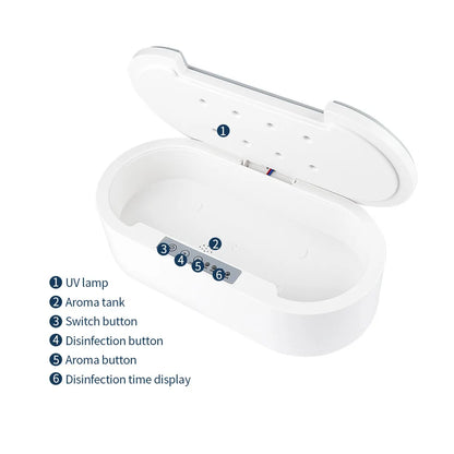 Electric UV Sterilizer Aromatherapy Disinfection Box for Jewelry Glasses Phone Nail Manicure Make Up Tools