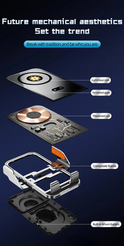 Universal Car Wireless Charging Mobile Phone Holder Air Outlet Navigation Bracket Transparent Vehicle Mount for Smartphones