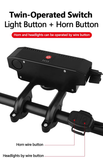 5/8 LED Bicycle Front Light USB Rechargeable 130dB Cycling Bike Horn Easy to Install 6 Modes Bicycle Bell Light