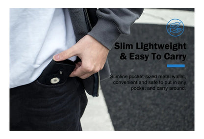 CASEKEY Men Cow Leather Smart Airtag Wallet RFID Crazy Horse Premium Leather Magnetic Closure Pop Up Credit Air Tag Card Holder