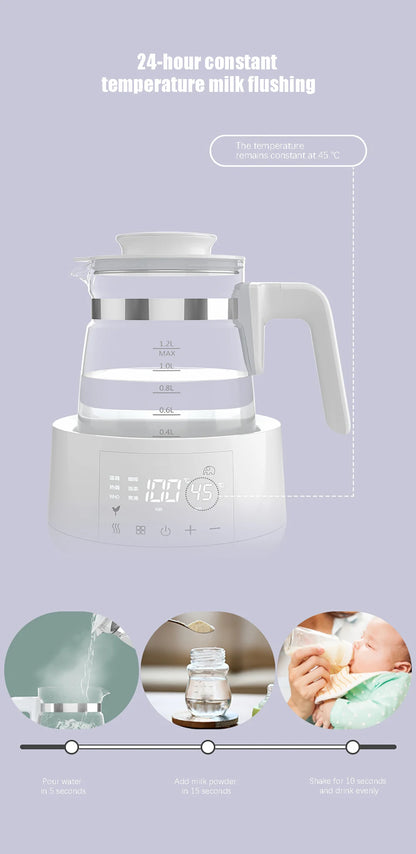 1.2L Electric Water Kettle Infant Thermostatic Milk Regulator Baby Kettle Keep Warm 24 Hours Smart Insulation Pot Milk Warmer