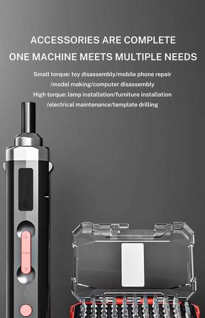 Electric Screwdriver Cordless, Rechargeable Power Screwdrivers Set, Automatic Home Repair USB Cable Tool Kit with LED Lights