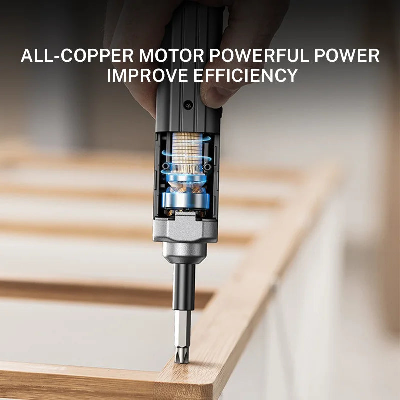 Electric Screwdriver Cordless, Rechargeable Power Screwdrivers Set, Automatic Home Repair USB Cable Tool Kit with LED Lights