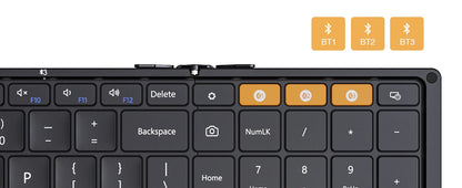 Folding Keyboards with Numeric Keypad Bluetooth Wireless Portable Silm Full-SizeT Foldable Keyboard for Travel Computer PC iPad