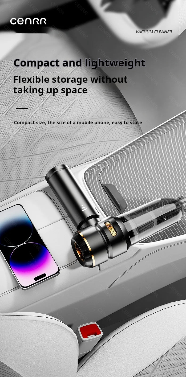 CENRR 998000PA Car Vacuum Cleaner Powerful Portable HandHeld Vacuum Cleaner For Car Wireless Cleaner Robot Car Accessories