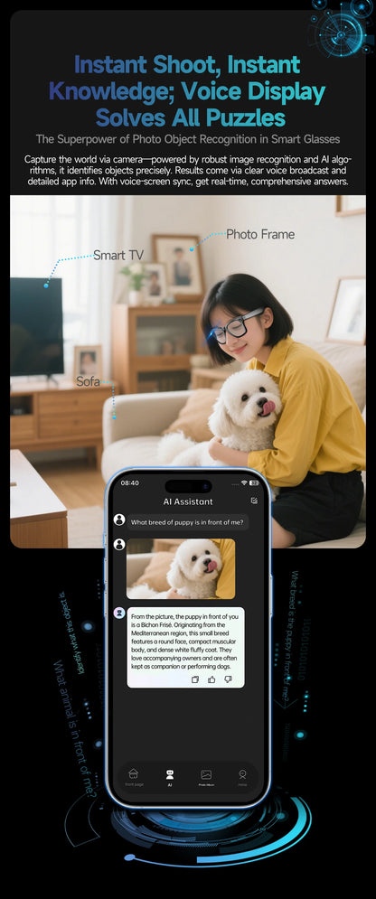 AI Smart Glasses with 8MP Camera Video Recording 100+ Languages Translation Sunglasses Bluetooth Call Music Play Men Women 2025