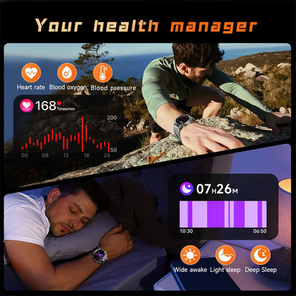 T-Rex 3 Military Grade 1000mAh Battery Smart Watch IP68 Waterproof GPS Bluetooth call AMOLED HD Men Sports 2025 New Smartwatch