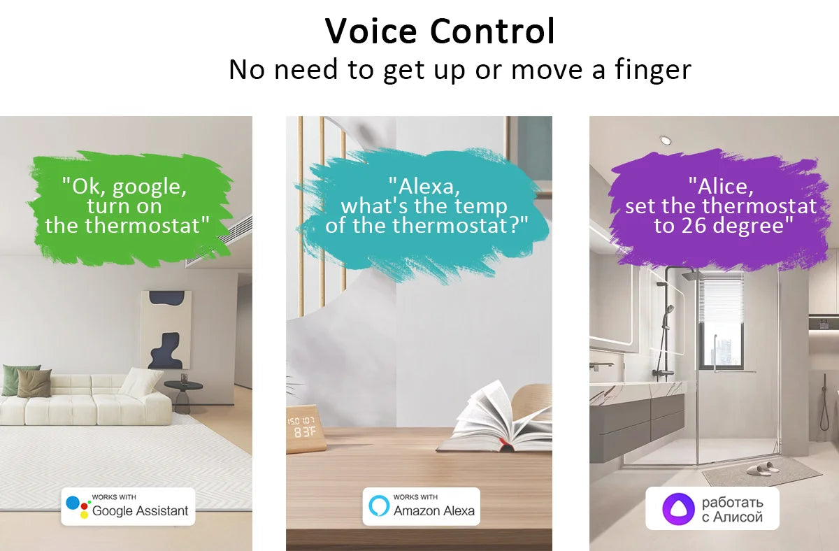 RF Wireless Thermostat Smart WiFi Floor Heating For Gas Boiler Battery Powered Tuya Temperature Controller Receiver Alice Google