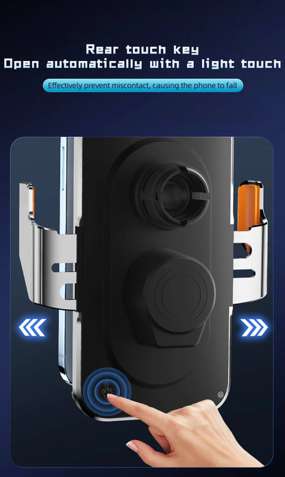 Universal Car Wireless Charging Mobile Phone Holder Air Outlet Navigation Bracket Transparent Vehicle Mount for Smartphones