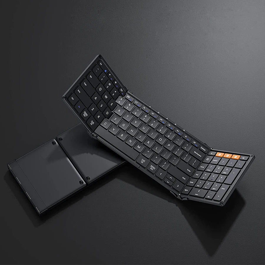 Folding Keyboards with Numeric Keypad Bluetooth Wireless Portable Silm Full-SizeT Foldable Keyboard for Travel Computer PC iPad