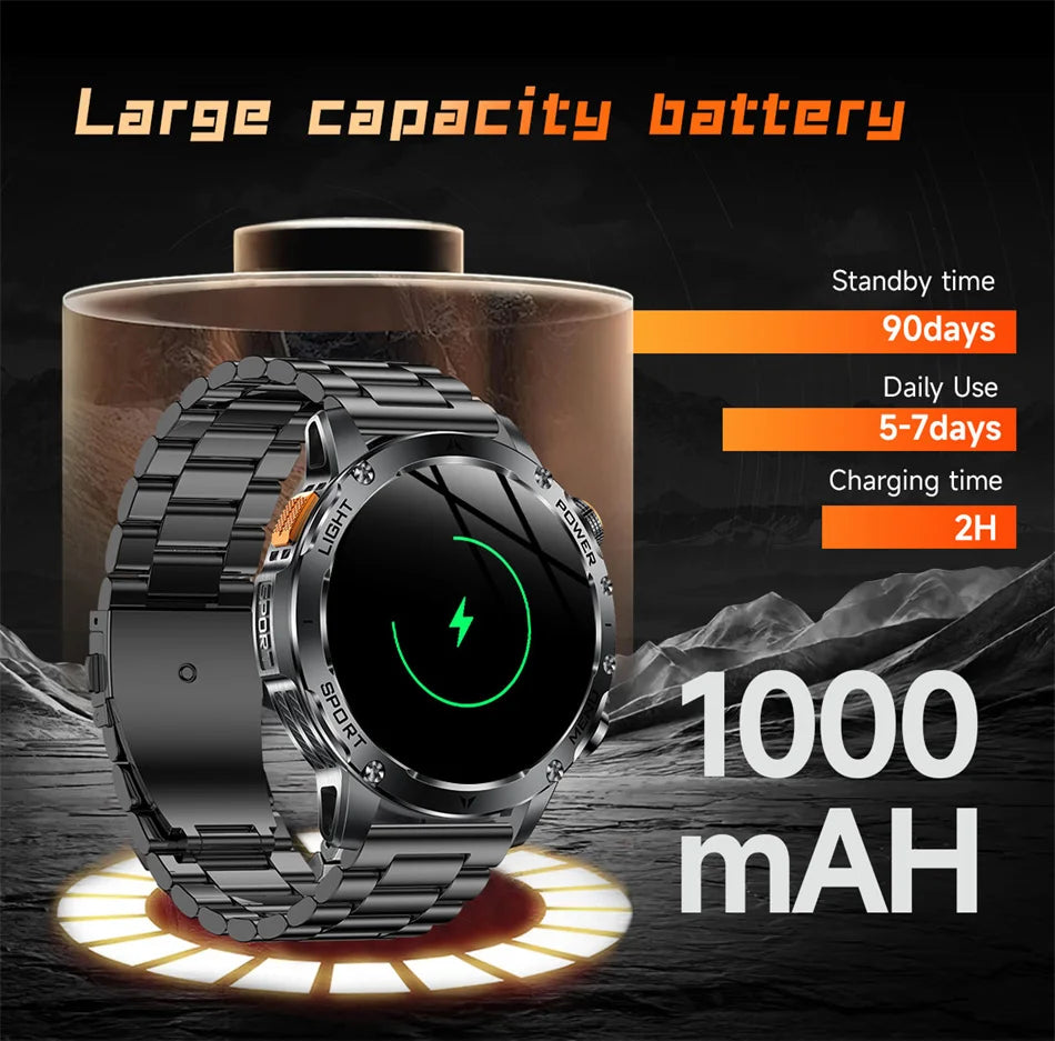 T-Rex 3 Military Grade 1000mAh Battery Smart Watch IP68 Waterproof GPS Bluetooth call AMOLED HD Men Sports 2025 New Smartwatch