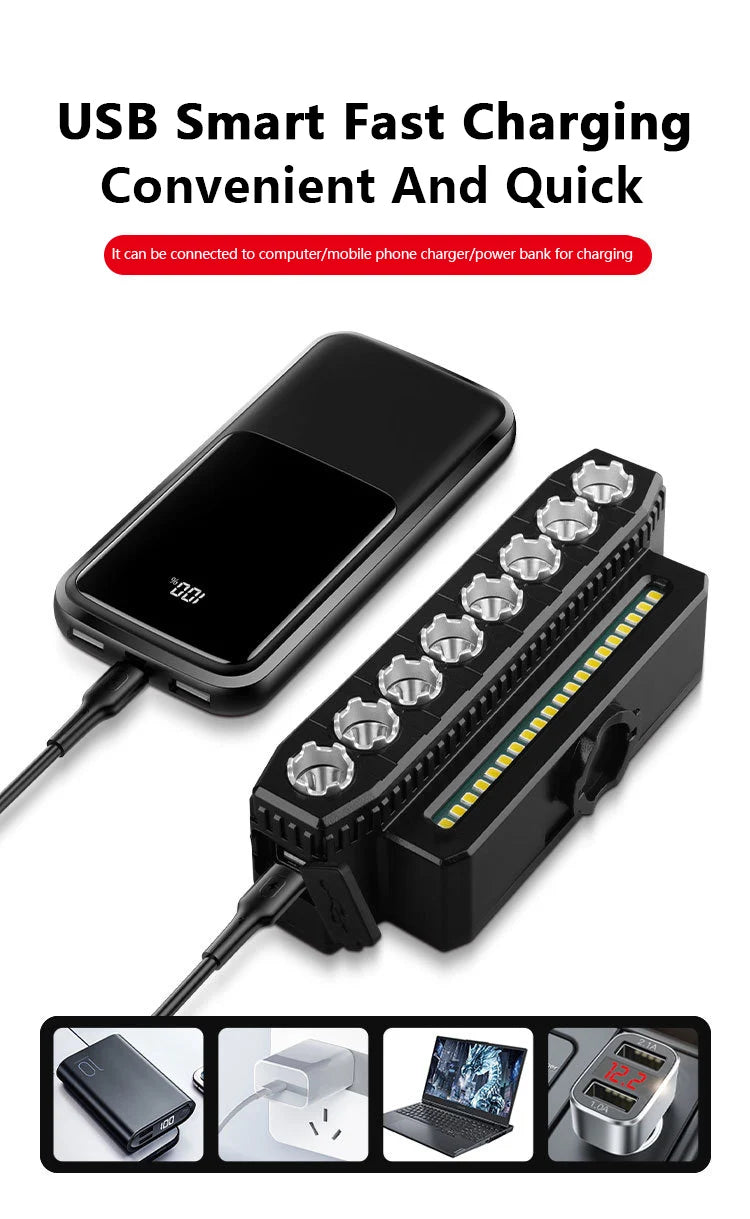 5/8 LED Bicycle Front Light USB Rechargeable 130dB Cycling Bike Horn Easy to Install 6 Modes Bicycle Bell Light