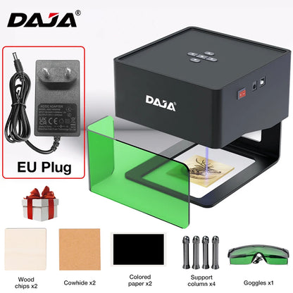 DAJA DJ6 Mini Portable Laser Engraver Diy Bluetooth Machine Painted Dog Tag Paper Leather Wooden Plastic Logo CNC Machine