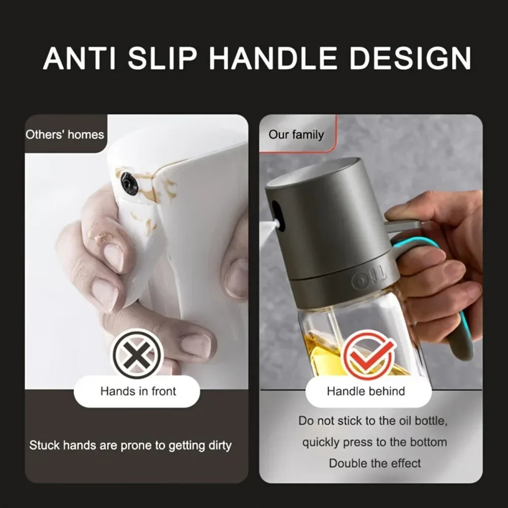250ML Oil Sprayer High Borosilicate Glass BPA Free Cooking Oil Mister Olive Oil Sprayer for Air Fryer Salad BBQ Kitchen Gadget