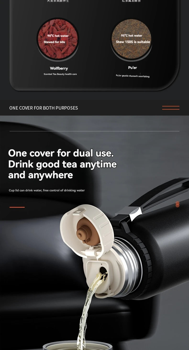 2L Thermos Insulated Water Bottle Hot Water Bottle Vacuum Flask Smart coffee drinkware cup Stainless Steel Double Wall Kettles