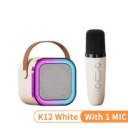 K12 Wireless Bluetooth Speaker with 2 Microphone RGB Portable Music Player Karaoke Machine for  Family Singing Children's Gifts