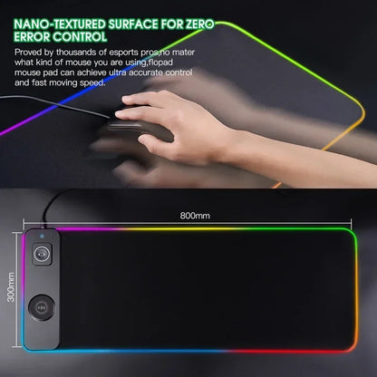 RGB Mouse Keyboard Pad with Wireless Charging Large Pads for Phone Gaming Mousepad Desktop PC Laptop Computer Desks Plate Mat