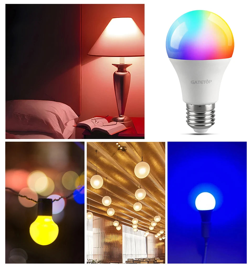 LED RGB Lamp Spotlight Bulb E27 E14 GU10 B22 AC120V 230V Bombillas LED 6W 10W IR Remote Control Led Smart RGBW Lamp Home Decor