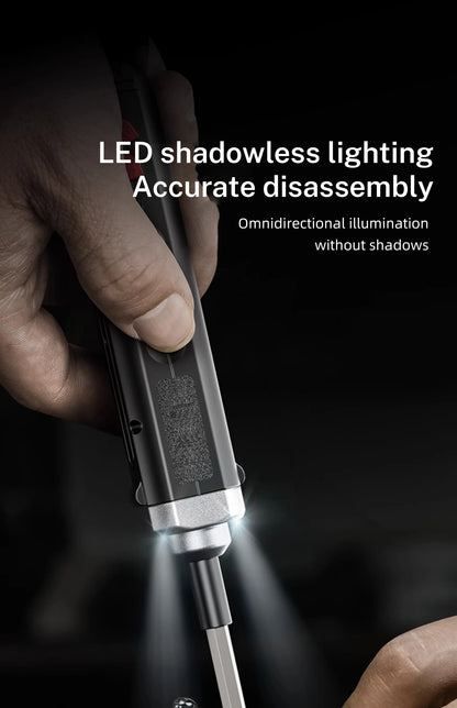 Electric Screwdriver Cordless, Rechargeable Power Screwdrivers Set, Automatic Home Repair USB Cable Tool Kit with LED Lights