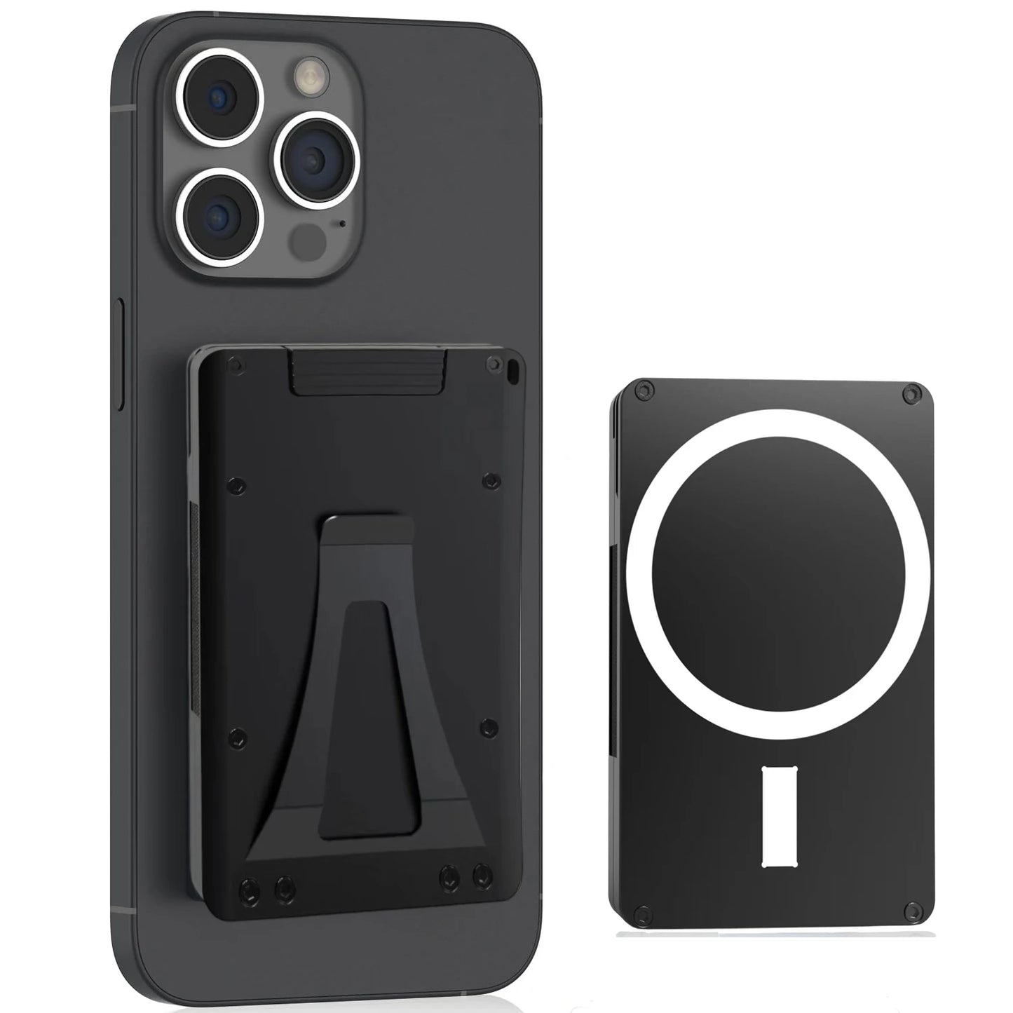 Magnetic Cellphone Wallet for Apple MagSafe with RFID-Blocking Metal Card Holder - Holds 10 Cards