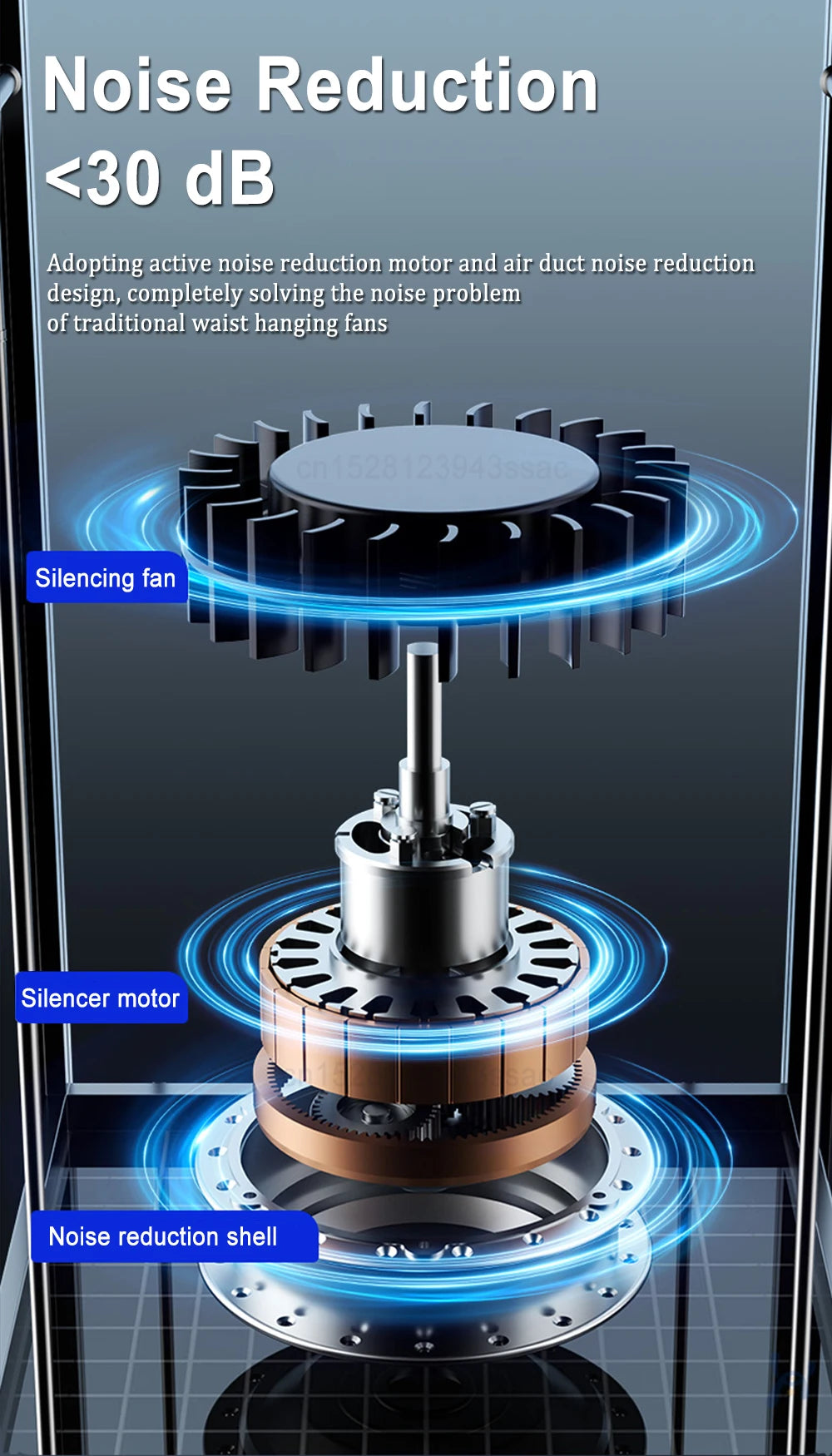 Portable Waist Fan Mini Hanging Neck Fan USB Rechargeable Fan Small Outdoor Camping Waist Clip Fan with LED Light Power Bank