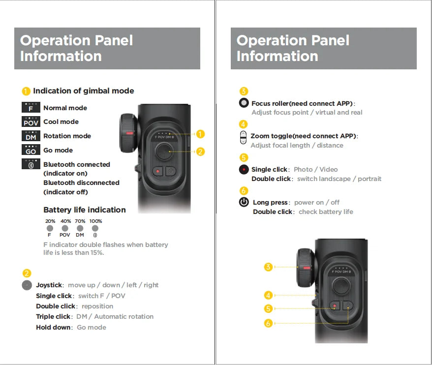 AOCHUAN 3-Axis Handheld Gimbal Stabilizer SmartXE for Smartphone for iPhone Android AI Face Tracking TikTok Vlog