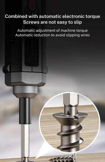 Electric Screwdriver Cordless, Rechargeable Power Screwdrivers Set, Automatic Home Repair USB Cable Tool Kit with LED Lights