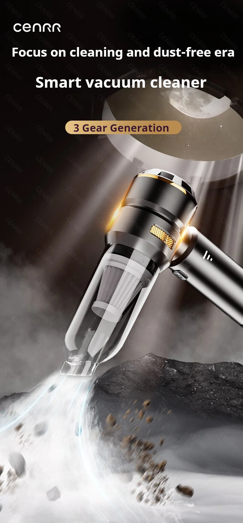 CENRR 998000PA Car Vacuum Cleaner Powerful Portable HandHeld Vacuum Cleaner For Car Wireless Cleaner Robot Car Accessories