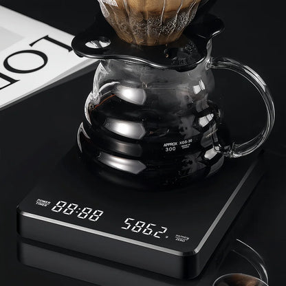 High-precision Electronic Coffee Scale with Waterproof Pad LED Display USB Timing Professional Home Coffee Accessories 3kg/0.1g