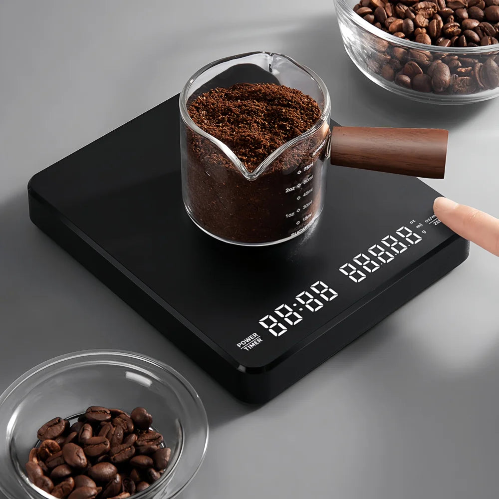 High-precision Electronic Coffee Scale with Waterproof Pad LED Display USB Timing Professional Home Coffee Accessories 3kg/0.1g