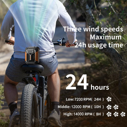 Portable Waist Fan Mini Hanging Neck Fan USB Rechargeable Fan Small Outdoor Camping Waist Clip Fan with LED Light Power Bank