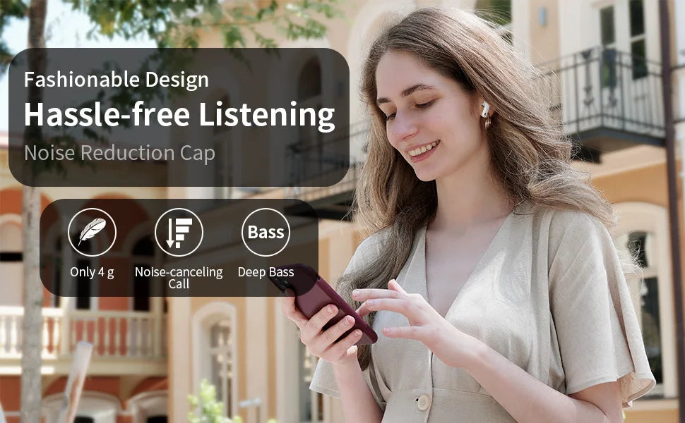 Wireless Earbuds with Bluetooth 5.3, In-Ear Headphones Featuring 4 ENC Mics and 36 Hours of Playtime, LED Display Included.