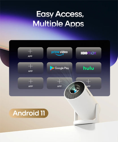 Magcubic Projector Android 11 4K 1280*720P HY300 Pro + Dual Wifi 290ANSI 180°flexible BT5.0 Cinema Outdoor Portable Projector