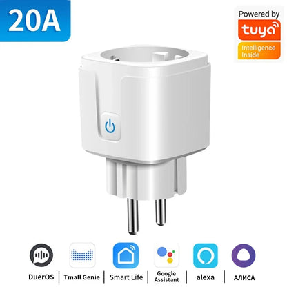 TNCE TUYA Smart Plug WiFi or Zigbee3.0 Socket EU 16A/20A Power Monitor Timing Function Voice Control Work With Alexa Google Home