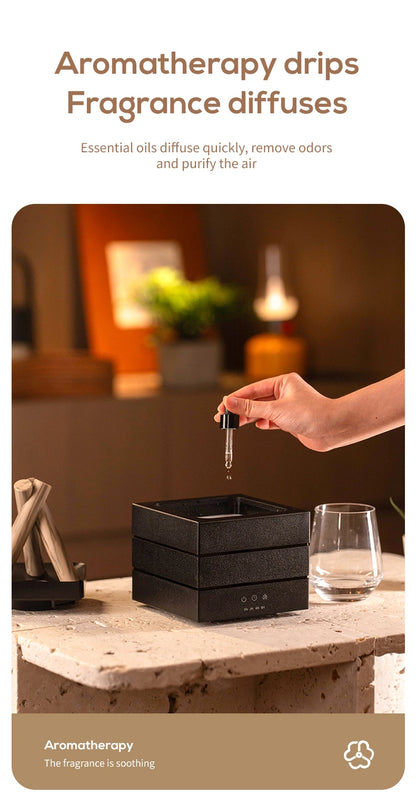 NEWSTYLE Simulated Flame Aroma Diffuser Bonfire Air Humidifier Ultrasonic Cool Mist Maker Fogger LED Essential Oil Lamp Diffuser