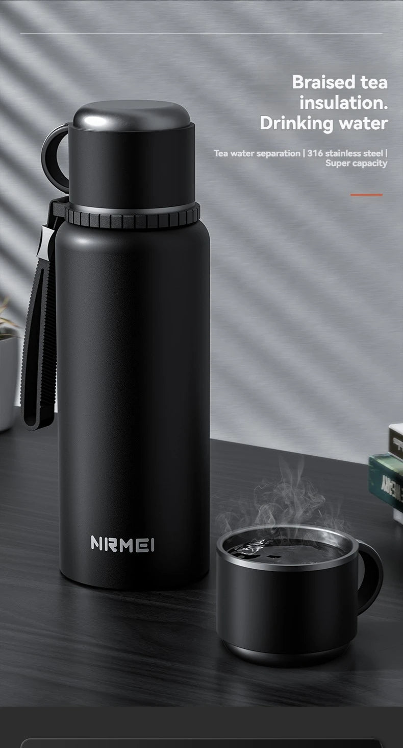 2L Thermos Insulated Water Bottle Hot Water Bottle Vacuum Flask Smart coffee drinkware cup Stainless Steel Double Wall Kettles