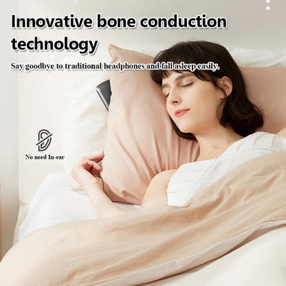 Under Pillow Bone Conduction Bluetooth Speaker White Noise Sleep Aid Soundbar with LED Display Timed Shutdown TF Card Music Play