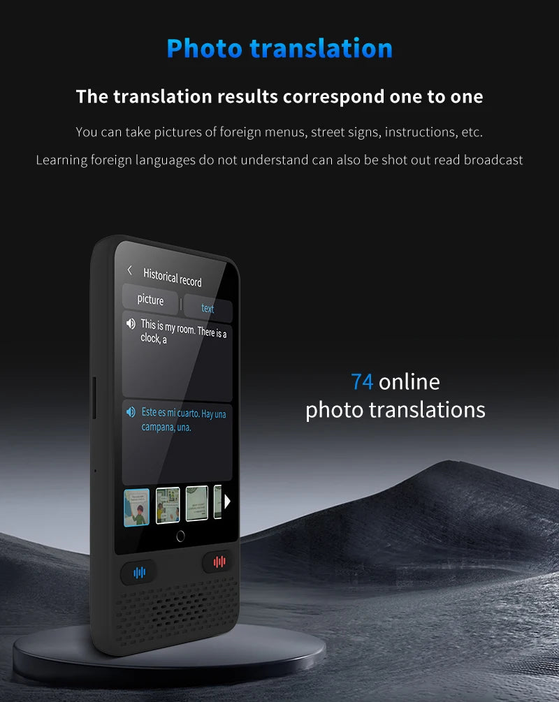 Language Translator Device AI Translation Support ChatGPT 138 Languages Translation Two Way Real Time Voice Translation with