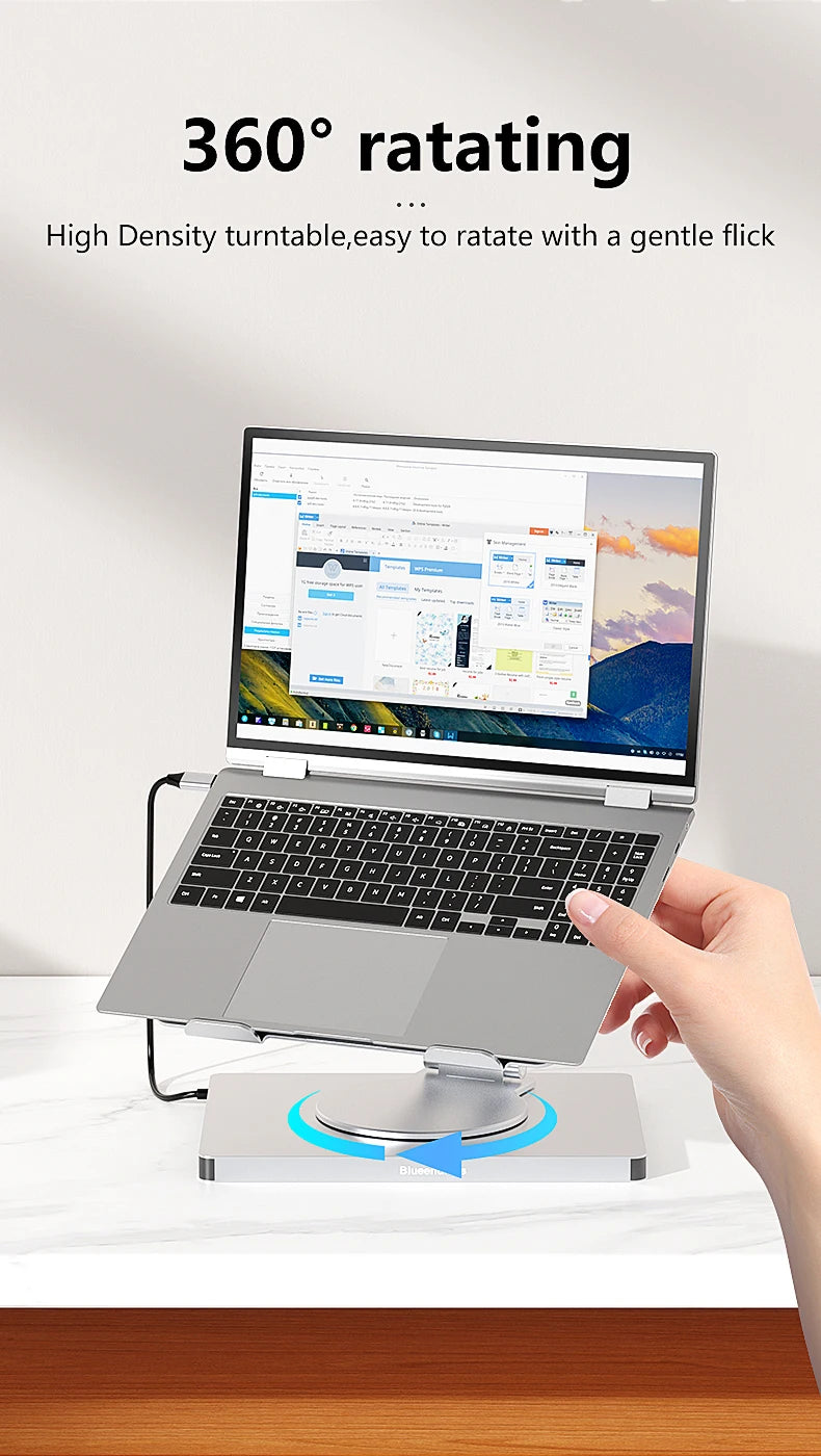 Blueendless Aluminum ipad Holder 10 in 1 docking C hub 4K 60Hz Type C Adapter USB3.0 5Gbps 100W PD Charger For Laptop desktop