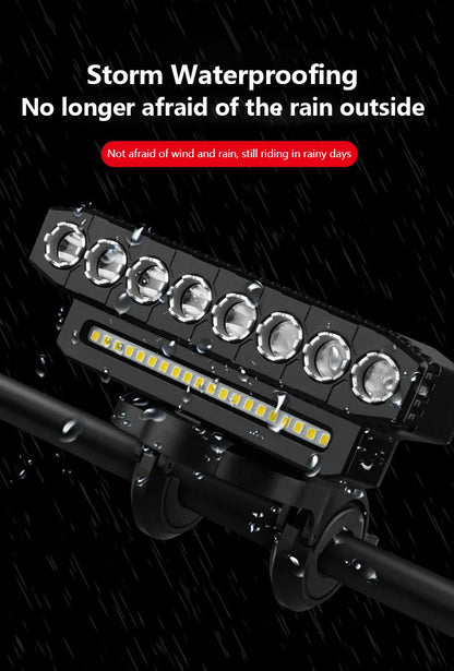 5/8 LED Bicycle Front Light USB Rechargeable 130dB Cycling Bike Horn Easy to Install 6 Modes Bicycle Bell Light