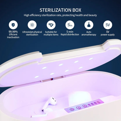 Electric UV Sterilizer Aromatherapy Disinfection Box for Jewelry Glasses Phone Nail Manicure Make Up Tools