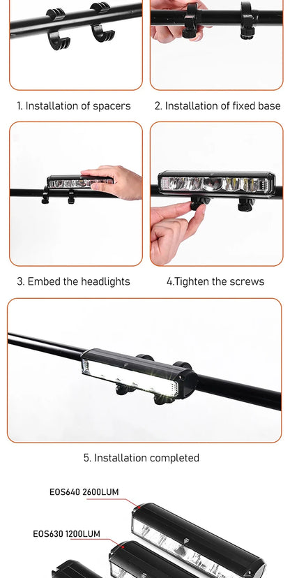 Bicycle Light 8000mAh EOS610 640 Bike Light Waterproof Flashlight USB Charging MTB Road Cycling Lamp Bicycle Light Accessories